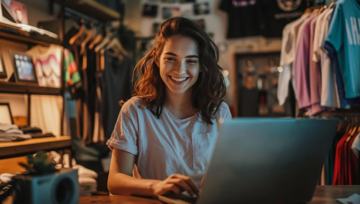 Business woman discovering SEO specialists through comprehensive agency listings